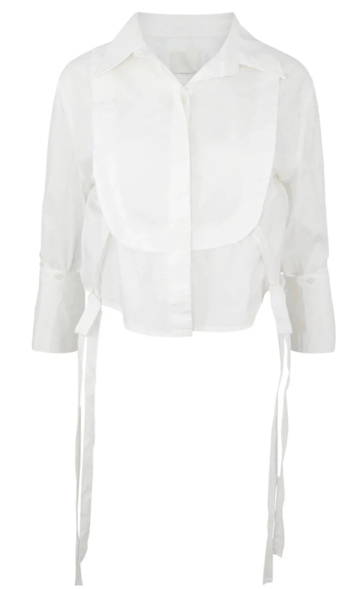 Virginia Tuxedo Bib Shirt - Optic White