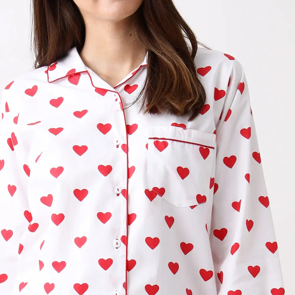 Red Hearts Pajama Set