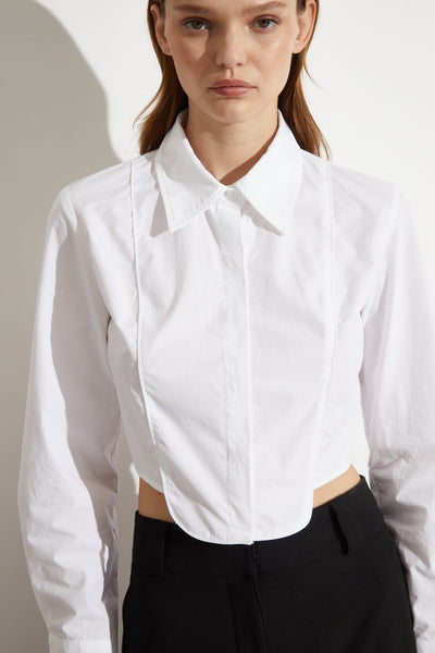 Joyce Tuxedo Shirt - White