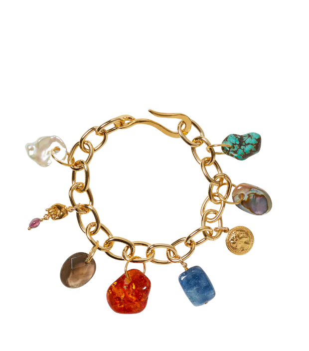 Portia Charm Bracelet - Gold Mix
