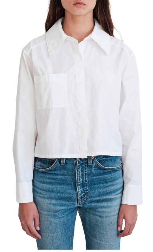 Structured Poplin Pocket Shirt - White