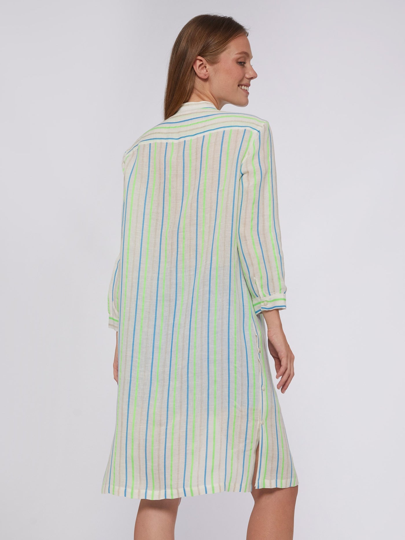Rebecca Dress - Green Neon Stripes