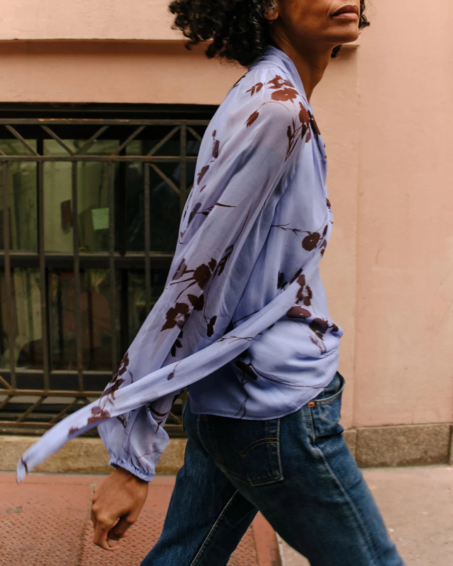 Alma Blouse - Upstate Floral In Blue Mist