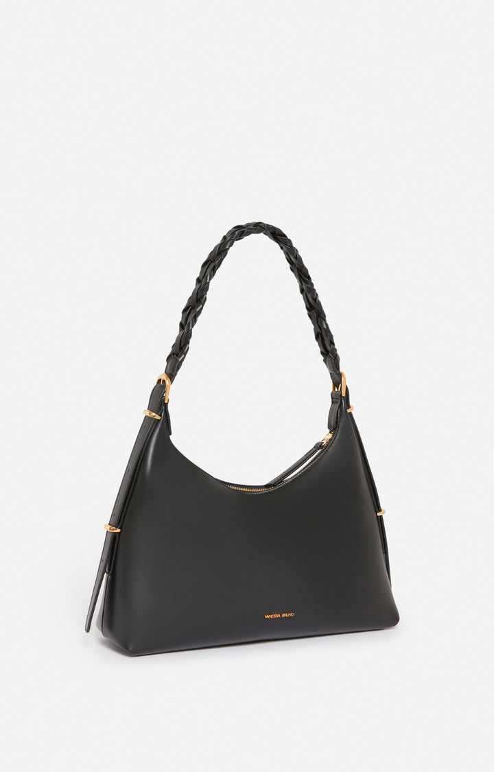 Small Jess Leather Hobo Bag - Black