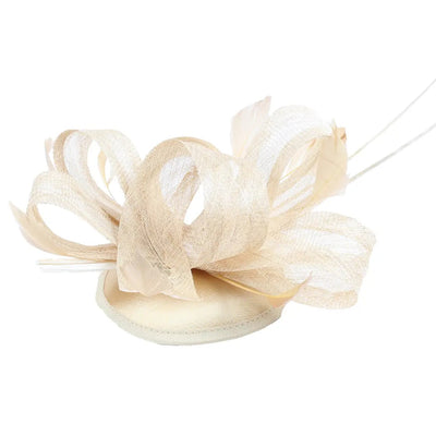 Derby Fascinator - Beige Ribbon