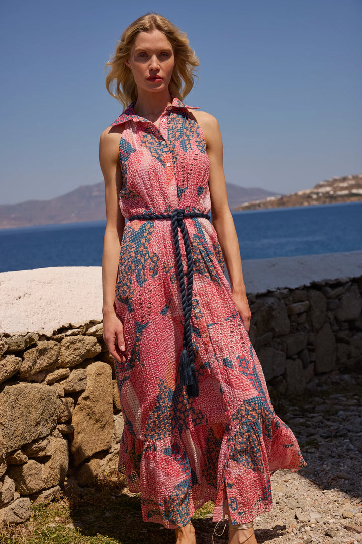 Sleeveless Shirt Dress- Nautilus Navy
