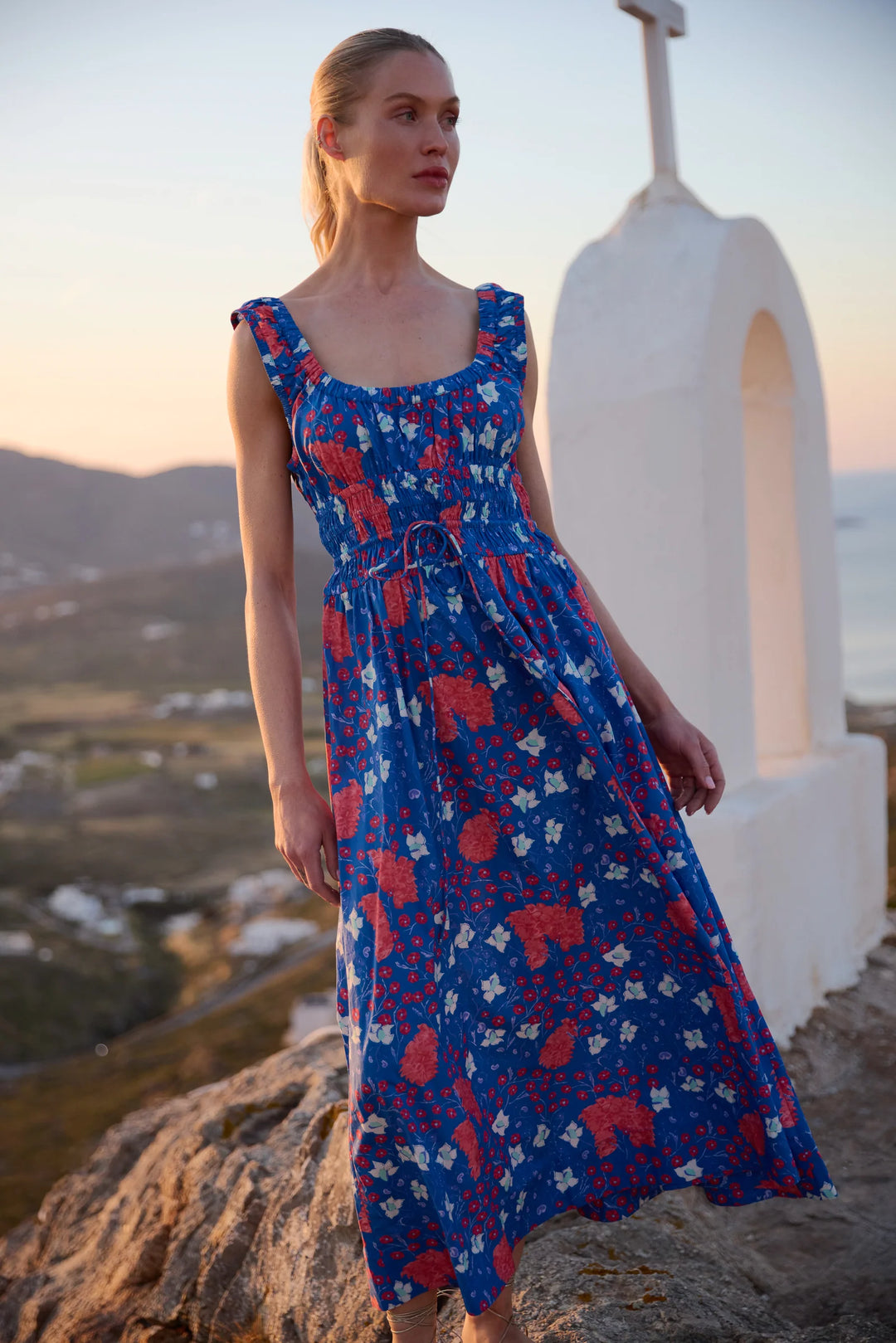 Harper Dress- Fleur Blue