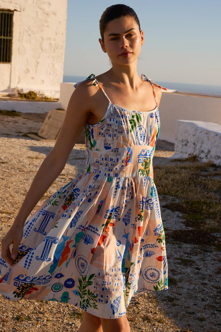 Scarlett Mini Dress - Corfu Blue