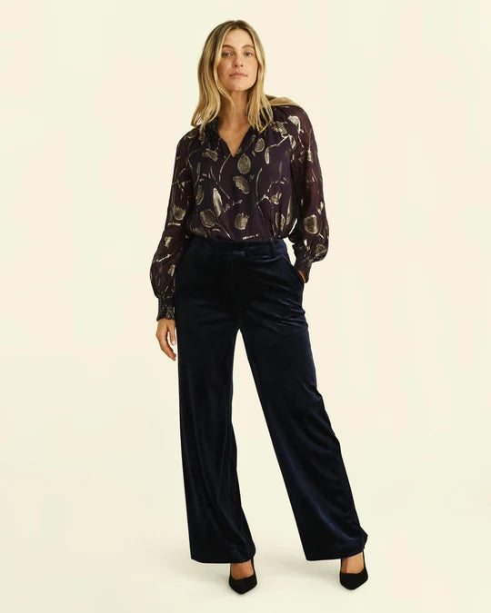 Sawyer Blouse-Foothill Leaf Metallic