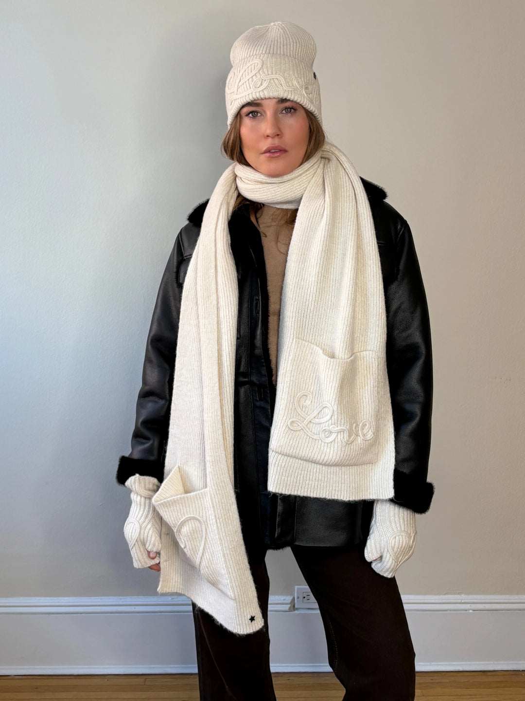 The Ivory Embroidered Love Gloves