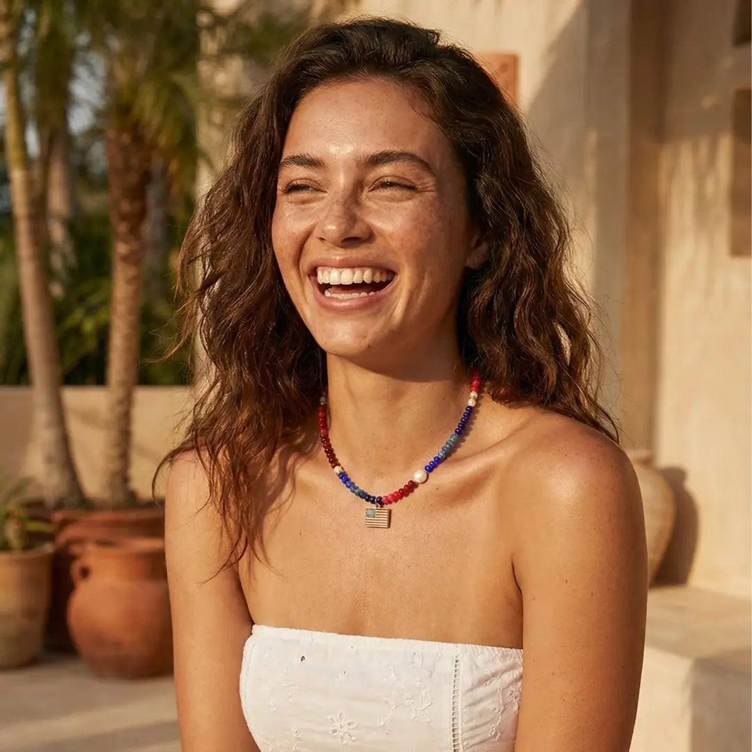 Flag Beaded Necklace
