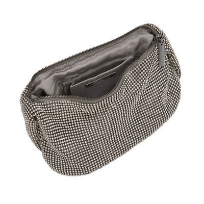 Farrah Crystal Hobo Bag - Gunmetal