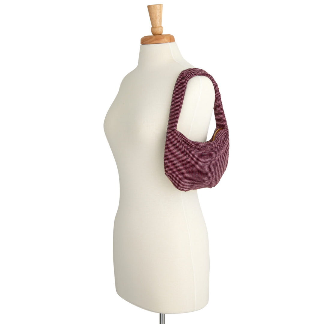 Farrah Crystal Hobo Bag - Wine Crystal