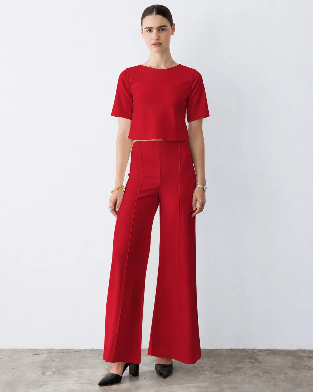 Ponte Knit Pant - Red