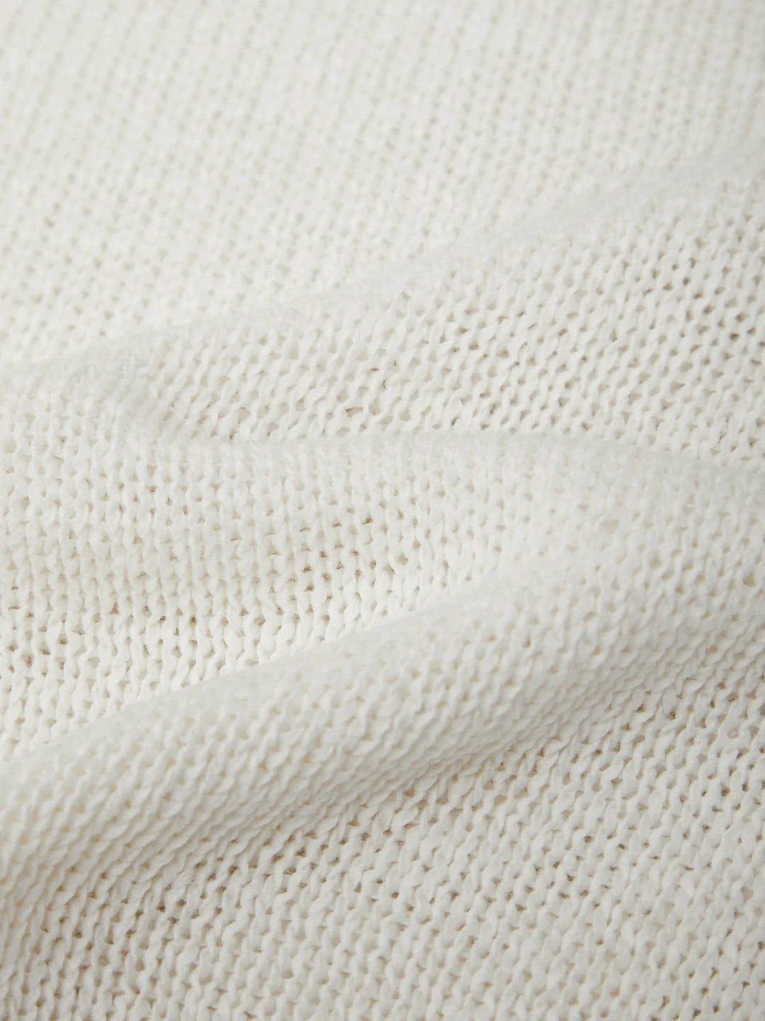 Roll Edge Short Sleeve Sweater - Chalk