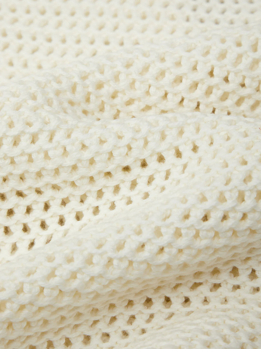 Rosa V-Neck Pointelle Mesh Tank - Chalk
