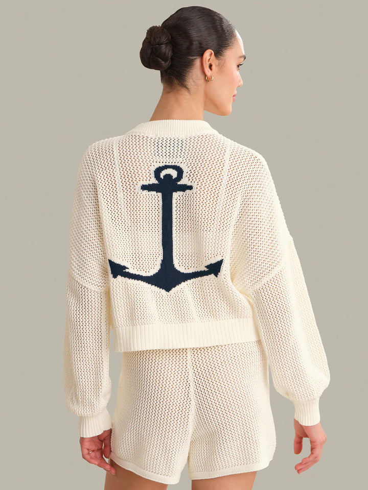 Tide Mesh Nautical Cardigan - Chalk Multi