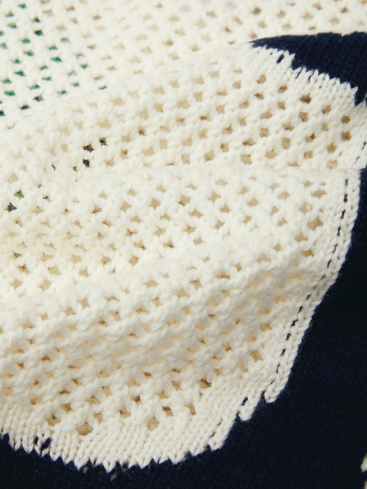 Tide Mesh Nautical Cardigan - Chalk Multi