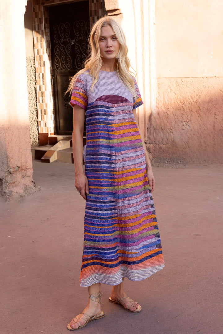 Short Sleeve Shift Maxi - Solstice Blue