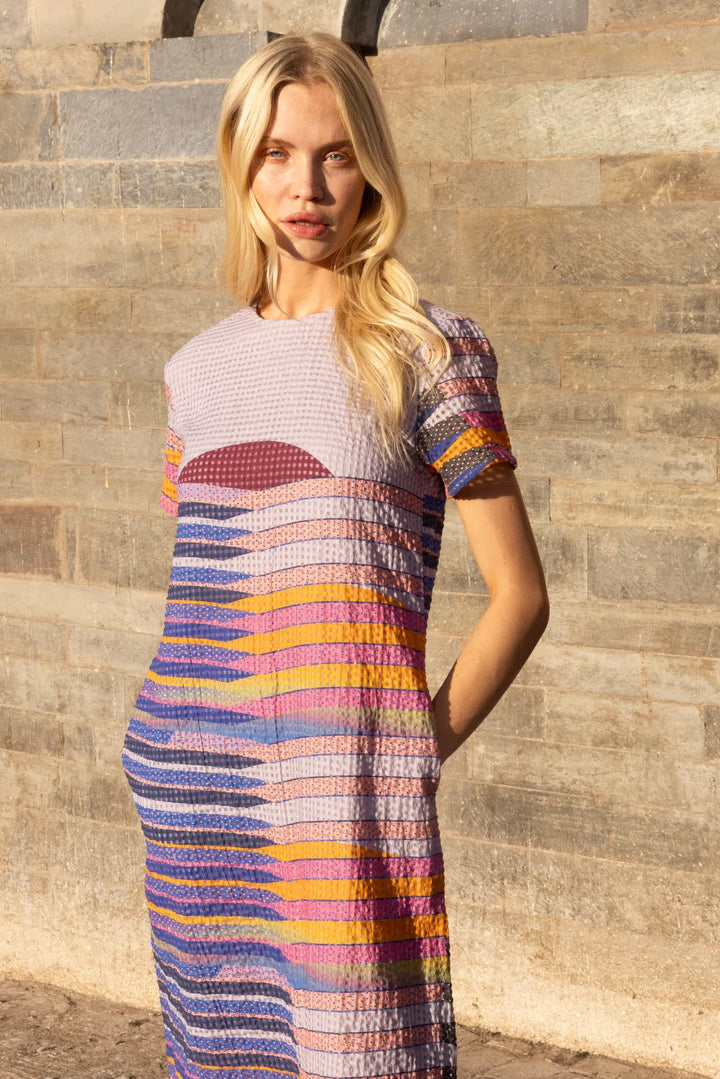 Short Sleeve Shift Maxi - Solstice Blue