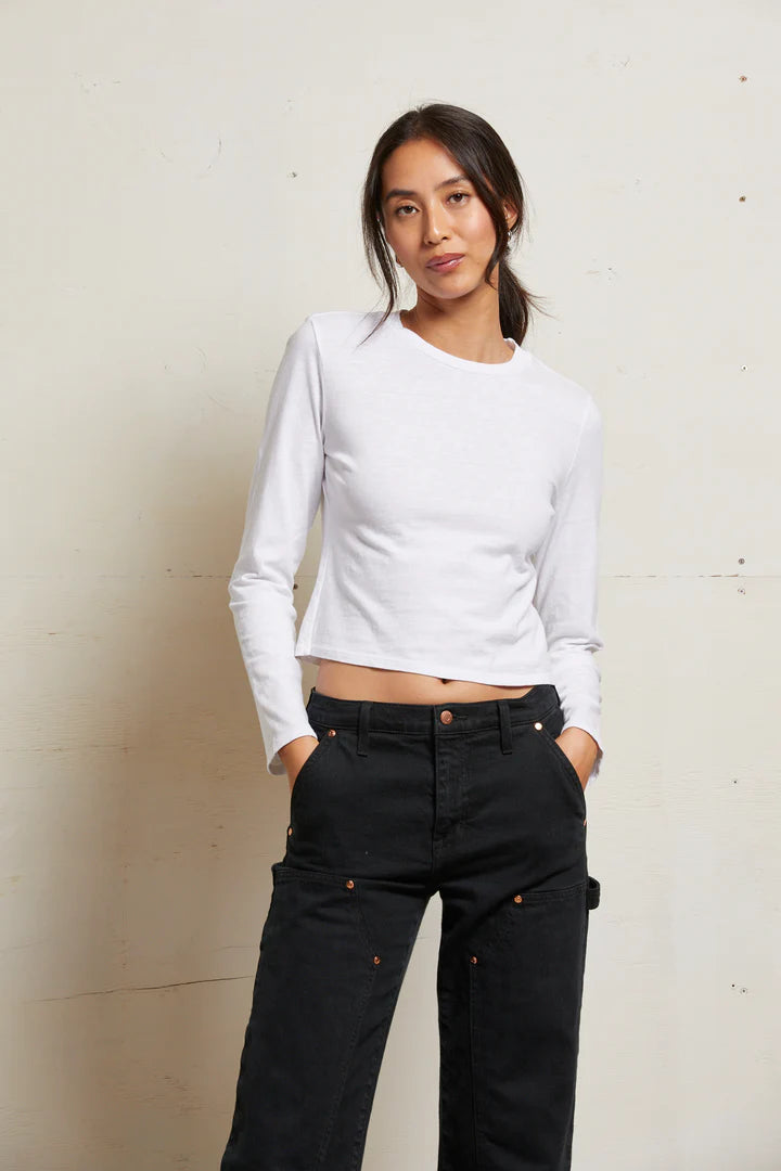 Jamie Recycled Cotton Crew - White