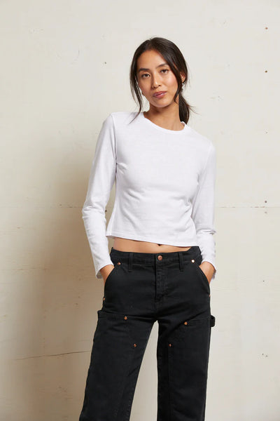 Jamie Recycled Cotton Crew - White