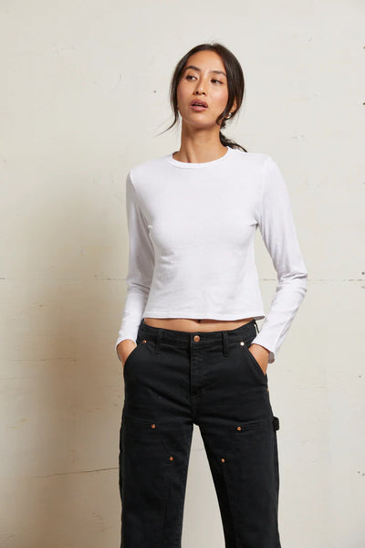 Jamie Recycled Cotton Crew - White