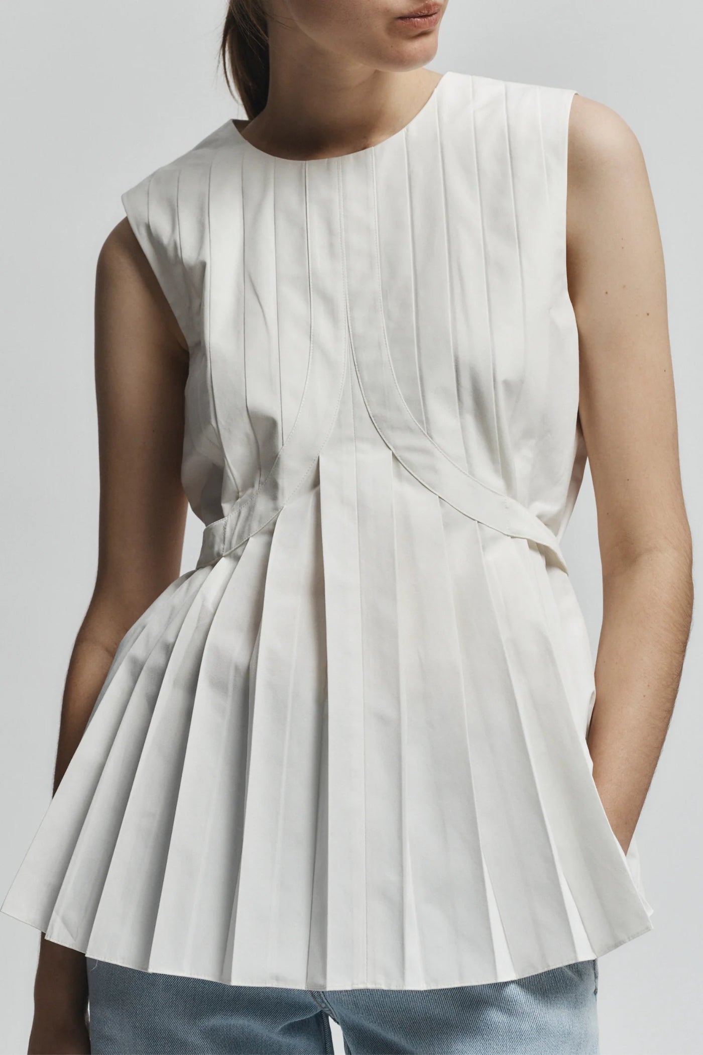 Kallie Pleated Top - Ivory