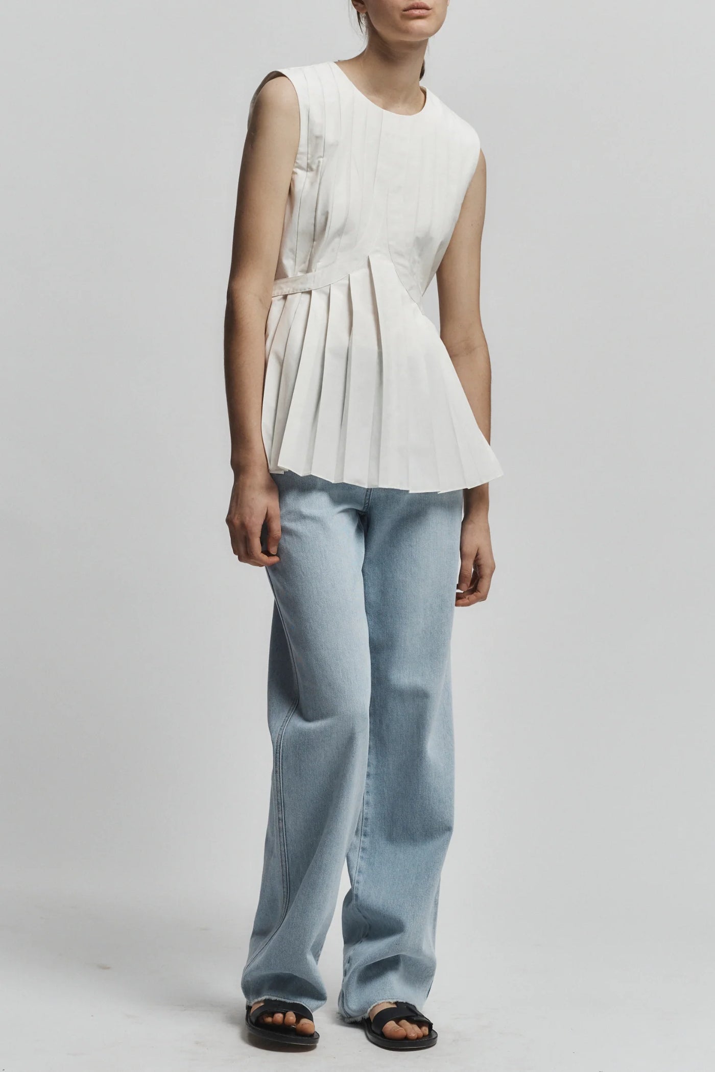Kallie Pleated Top - Ivory