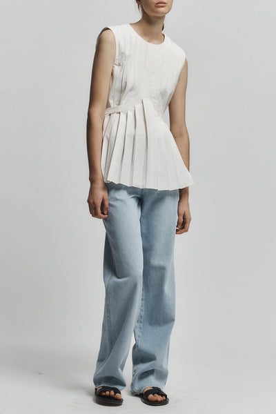Kallie Pleated Top - Ivory