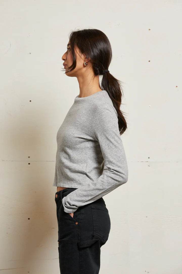 Jamie Recycled Cotton Crew - Heather Grey