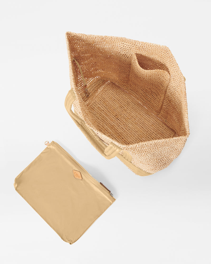 Large Raffia Tote - Camel
