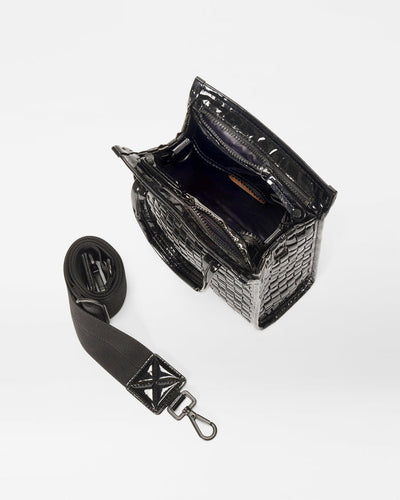 Micro Woven Box Tote - Black Lacquer