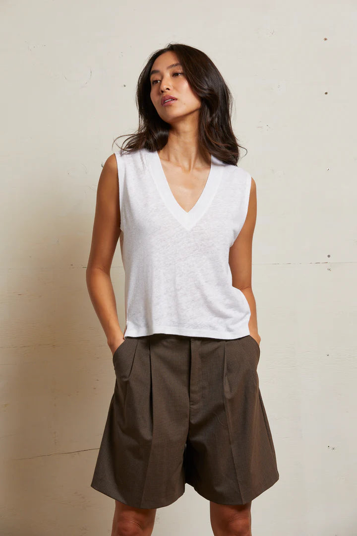 Lucy Linen Jersey Tank - Natural