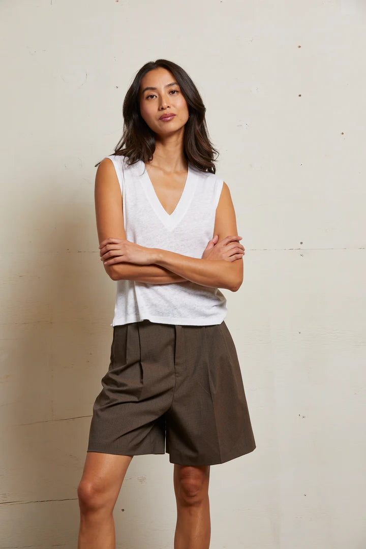 Lucy Linen Jersey Tank - Natural