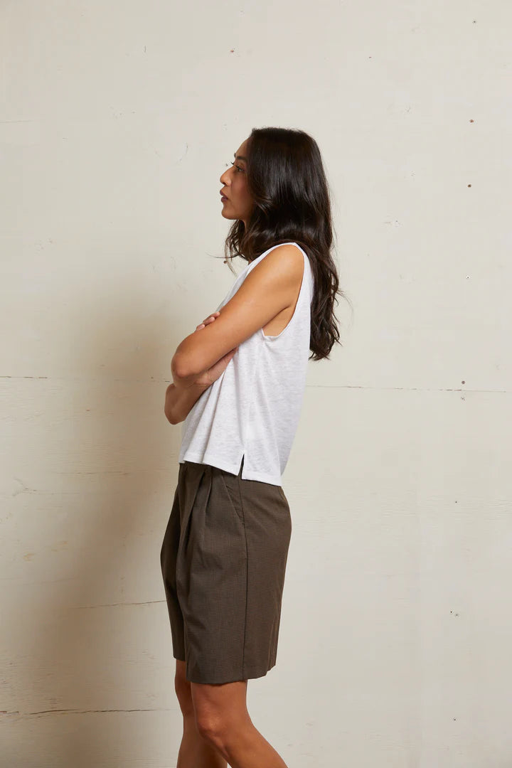 Lucy Linen Jersey Tank - Natural