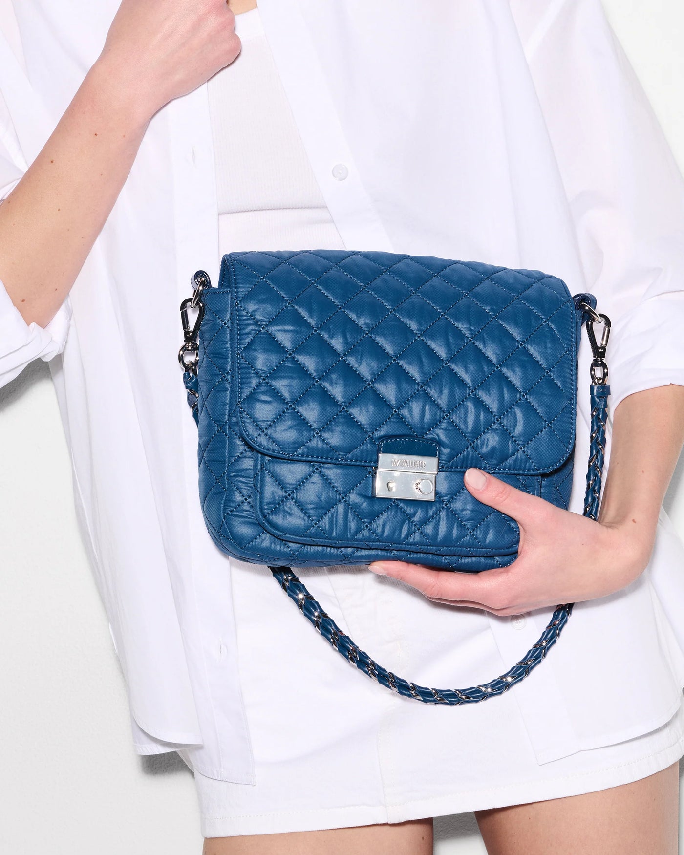 Medium Crosby Lock Crossbody - French Blue