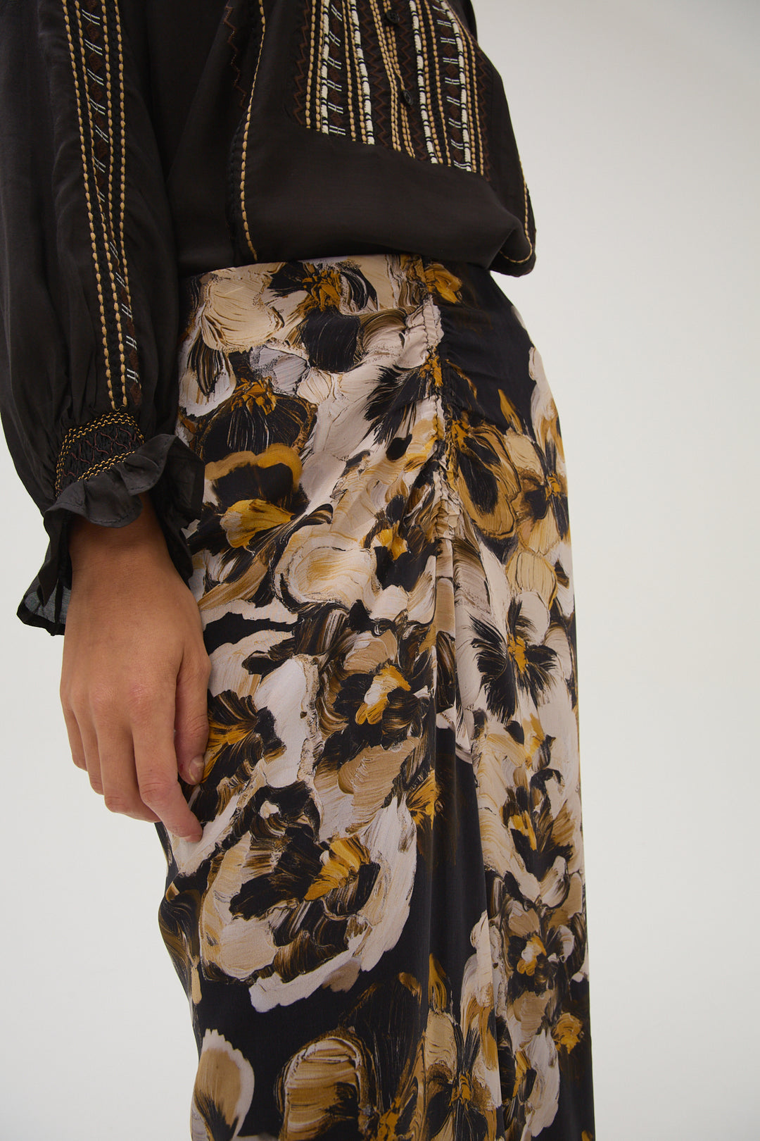 Caroll Bonny Long Skirt- Brown