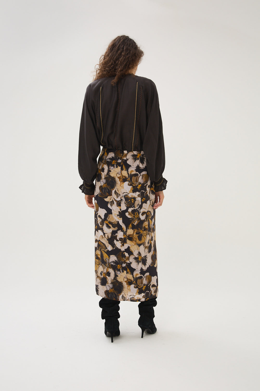 Caroll Bonny Long Skirt- Brown