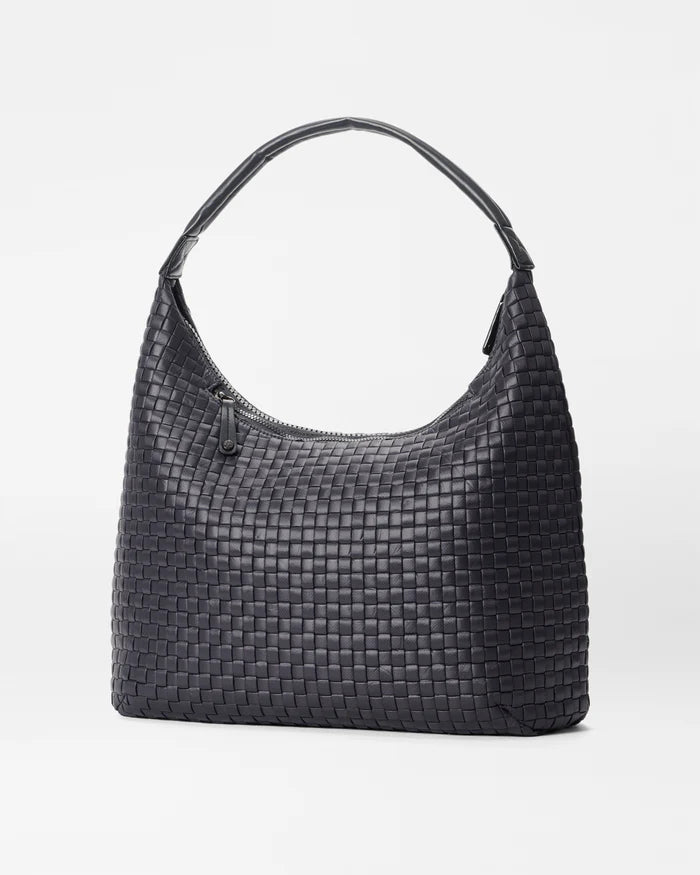 Large Woven Shoulder Bag - Black