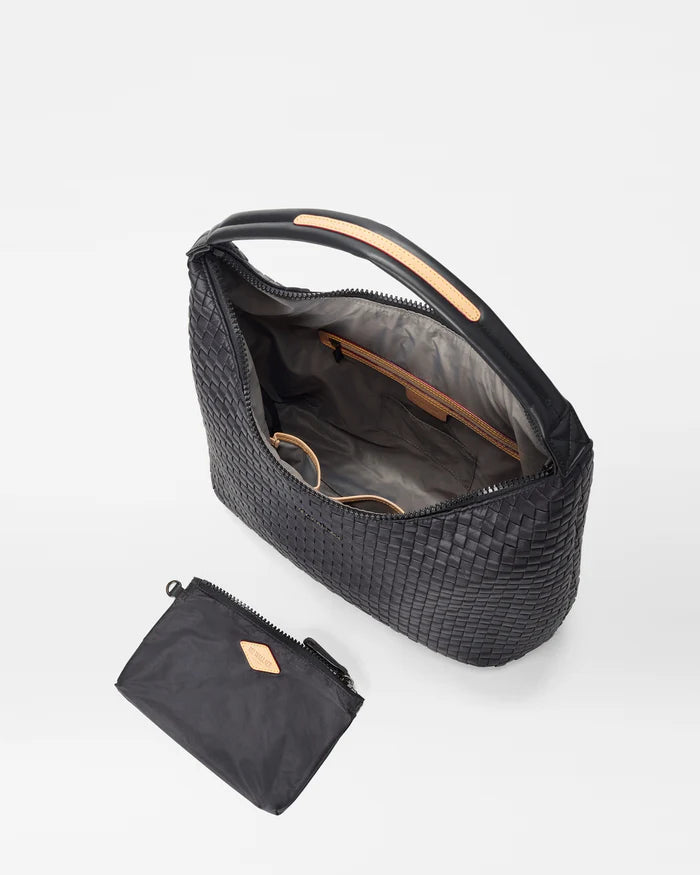 Large Woven Shoulder Bag - Black