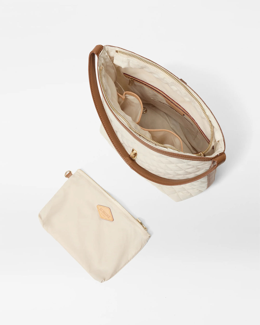 Small Astor Hobo - Sandshell with Brown