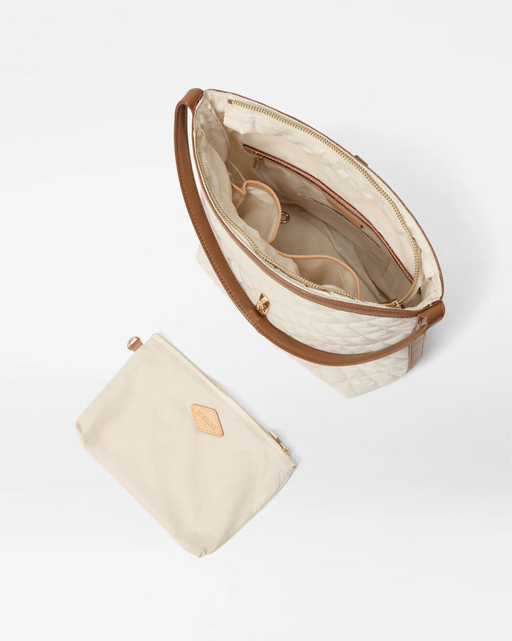 Small Astor Hobo - Sandshell with Brown