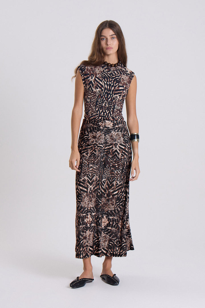 Lincoln Anna Midi Skirt - Brown