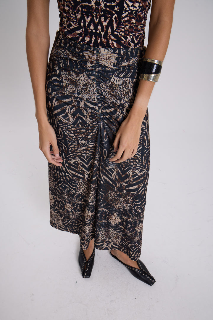 Lincoln Anna Midi Skirt - Brown