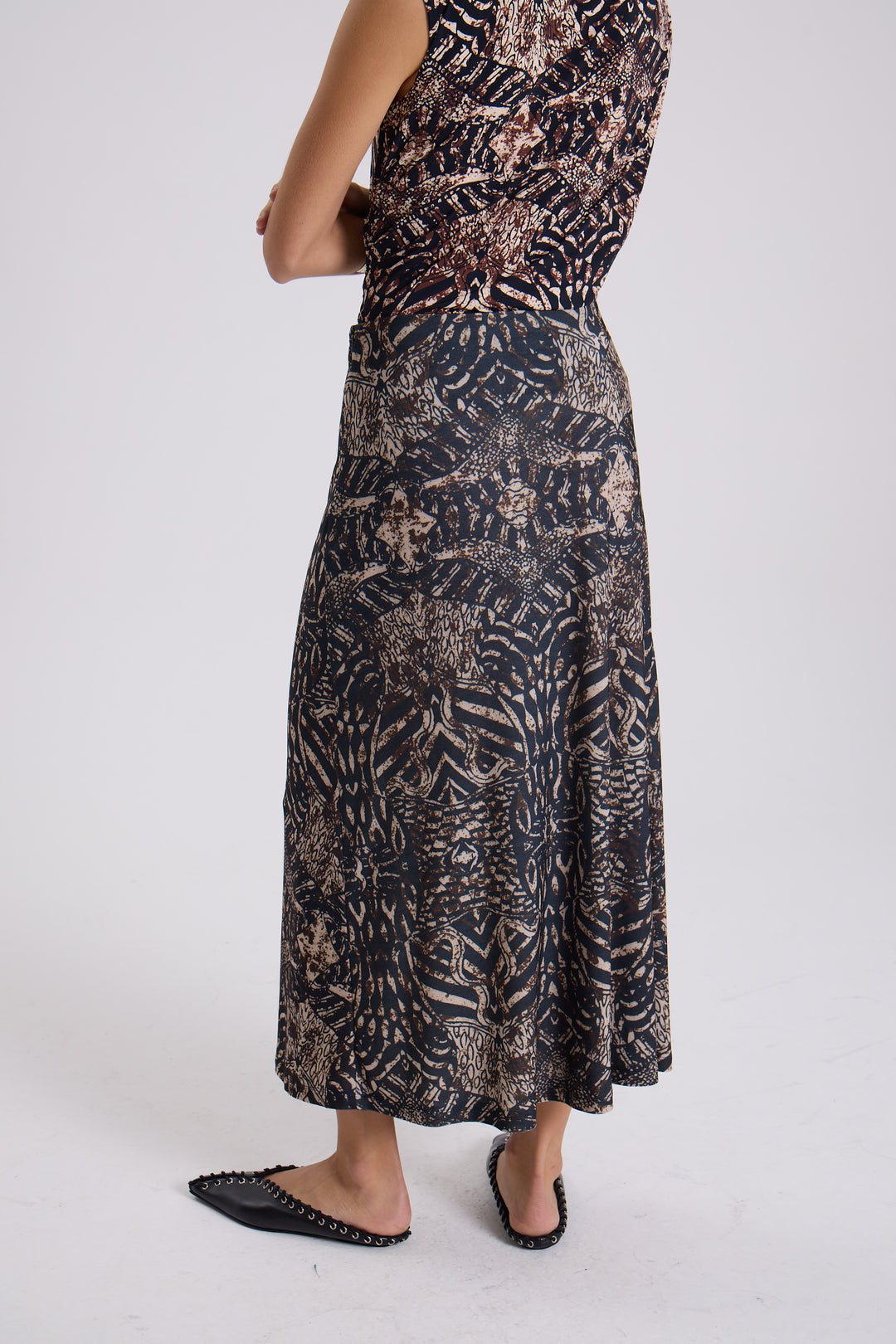 Lincoln Anna Midi Skirt - Brown