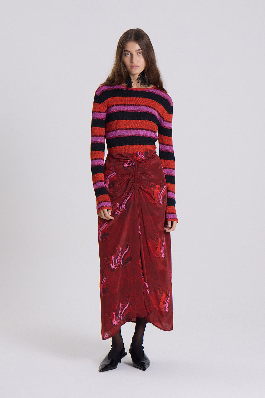 Melrose Bonny Midi Skirt - Red