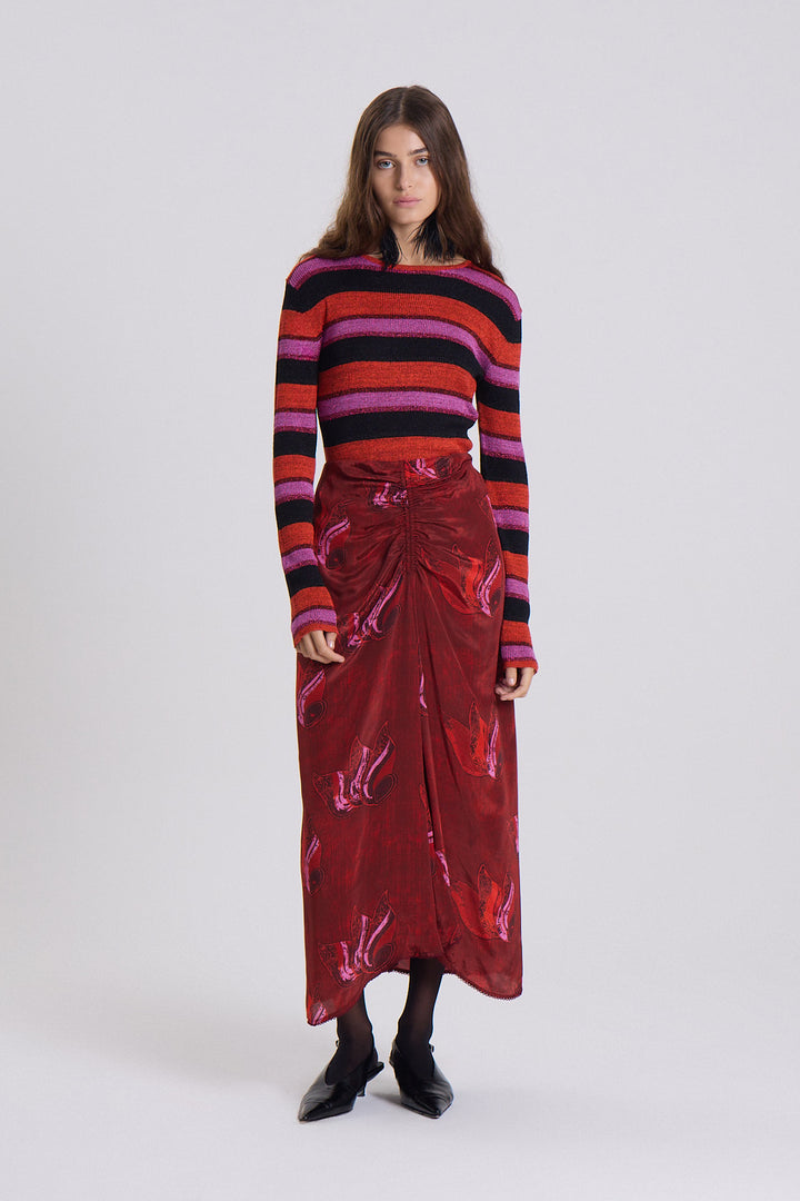 Melrose Bonny Midi Skirt - Red