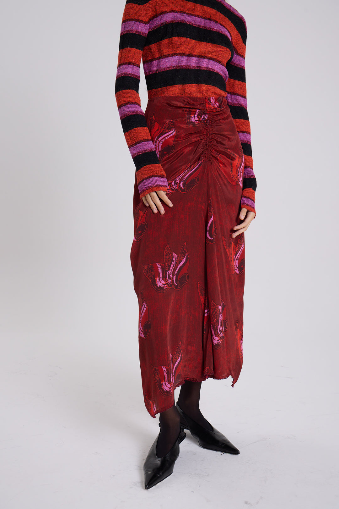 Melrose Bonny Midi Skirt - Red