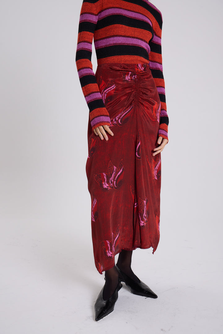 Melrose Bonny Midi Skirt - Red